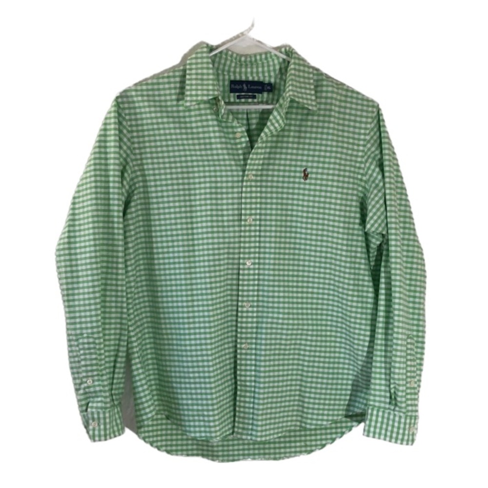 Ralph Lauren Green Gingham Polo Button Down